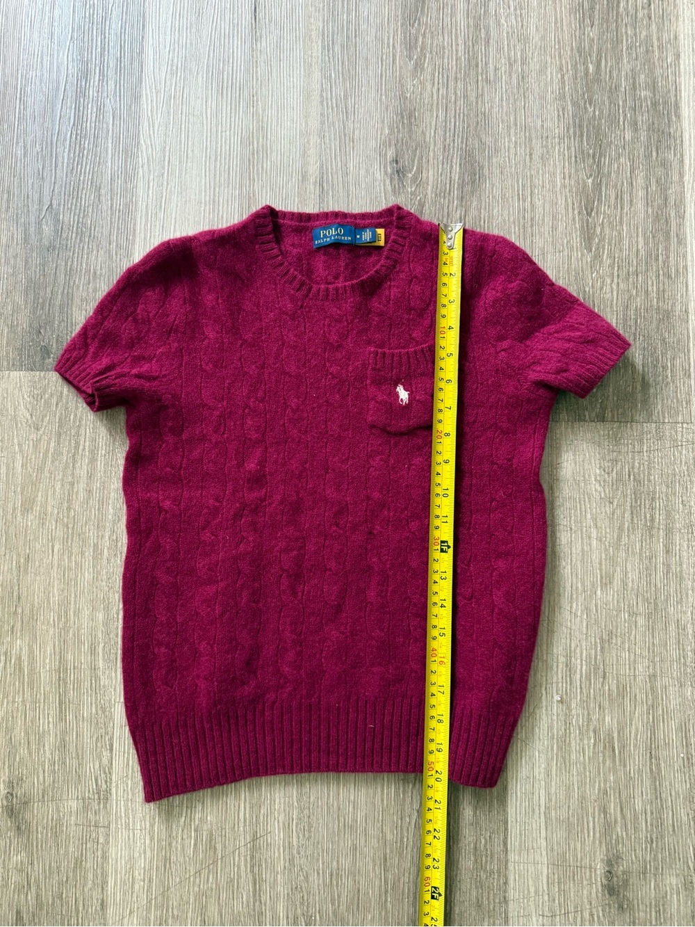 Polo Ralph Lauren Wool Cashmere Cable Knit Short Sleeve Sweater - Picture 4 of 6